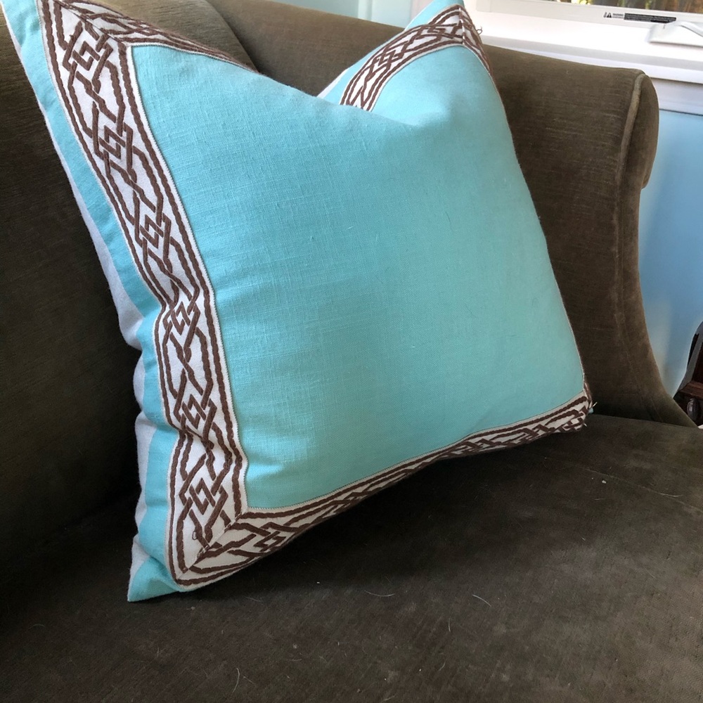 Lacefield Designs throw pillow.  Feather/down insert.  New with tags.